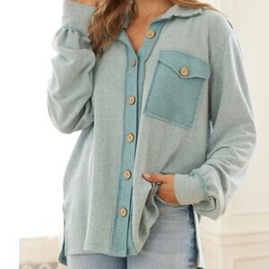 Hailey & Co Essential Blue Soft French Terry Jacket-Size S